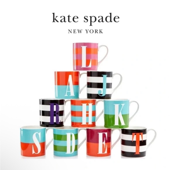 Kate Spade LENOX Wickford “L” Red Letter Day MUG NWOT - Picture 4 of 5